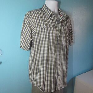 The North Face Mens Casual Black Plaid Button Front Shirt Size M